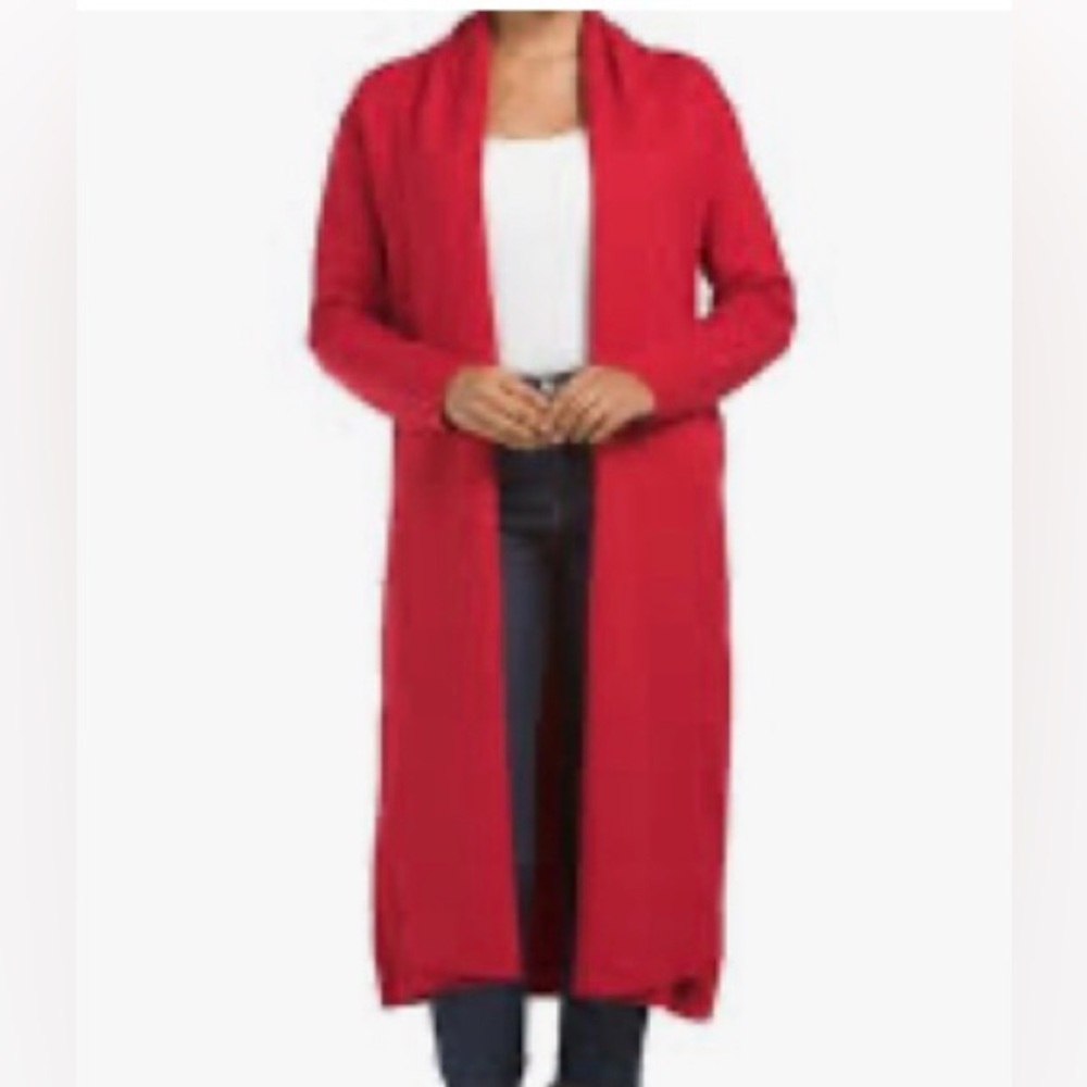 MAXSPORT Red Long Duster Cardigan Sweater Size Small NEW 368.00